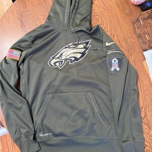 NFL Men's Olive Green Philadelphia Eagles Zip-Up Hoodie